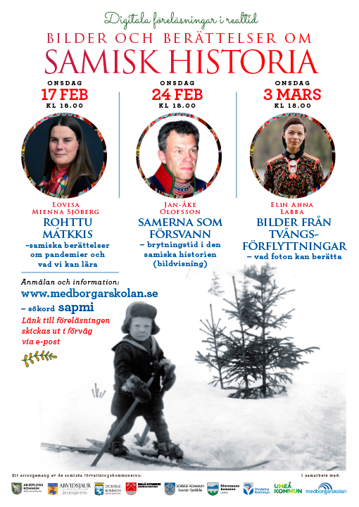 Affisch för "Bilder och berättelser om samisk historia".