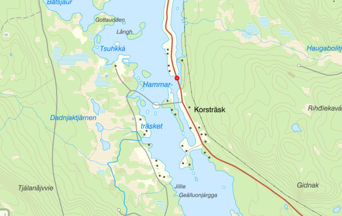 Karta över Korsträsk by.